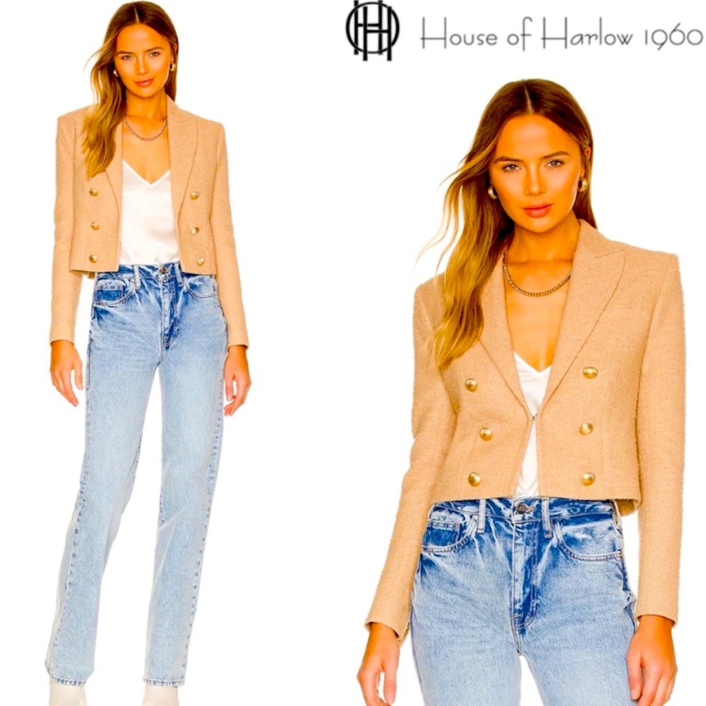 House of Harlow Tweed Cropped Blazer Jacket/ Medium